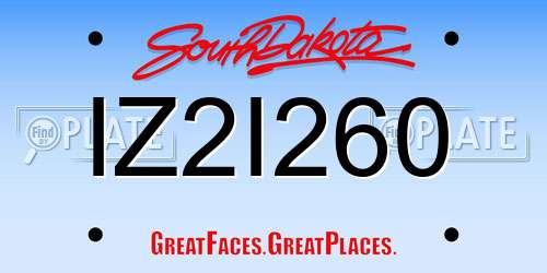 IZ2I260 South Dakota License Plate
