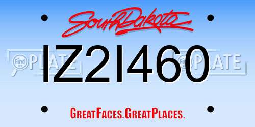 IZ2I460 South Dakota License Plate