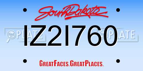 IZ2I760 South Dakota License Plate