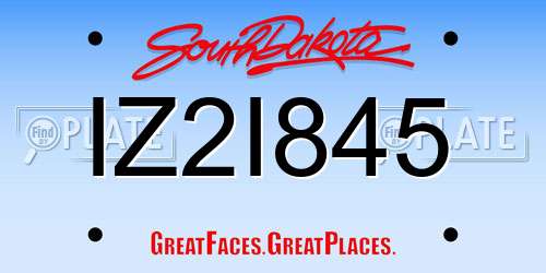 IZ2I845 South Dakota License Plate