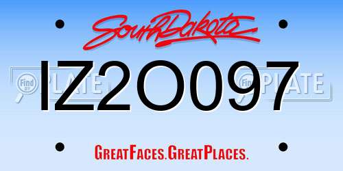 IZ2O097 South Dakota License Plate