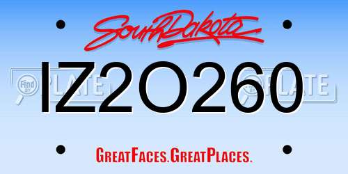 IZ2O260 South Dakota License Plate