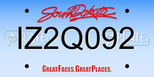 IZ2Q092 South Dakota License Plate