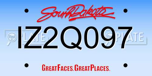 IZ2Q097 South Dakota License Plate
