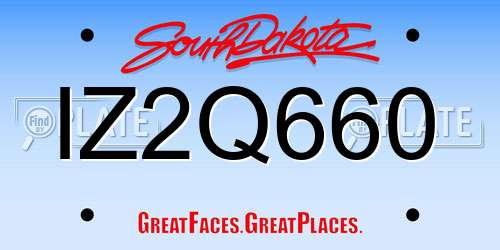 IZ2Q660 South Dakota License Plate