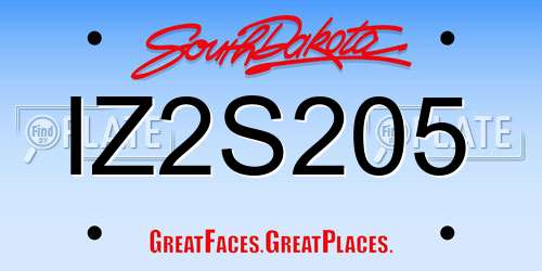 IZ2S205 South Dakota License Plate