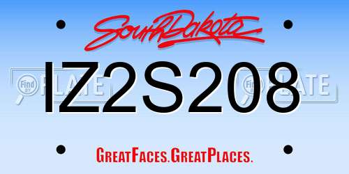 IZ2S208 South Dakota License Plate