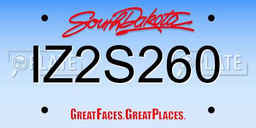 IZ2S260 South Dakota License Plate