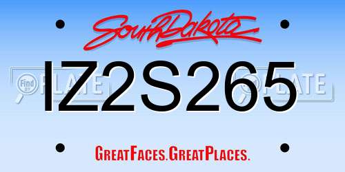 IZ2S265 South Dakota License Plate