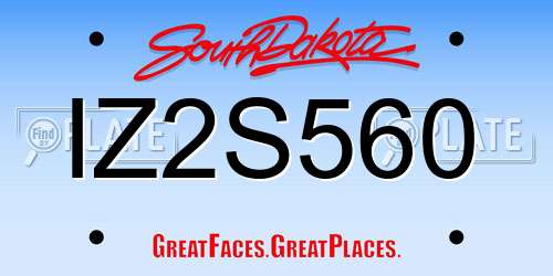 IZ2S560 South Dakota License Plate