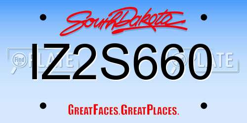 IZ2S660 South Dakota License Plate