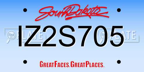 IZ2S705 South Dakota License Plate
