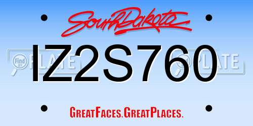 IZ2S760 South Dakota License Plate
