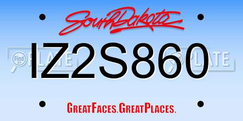 IZ2S860 South Dakota License Plate