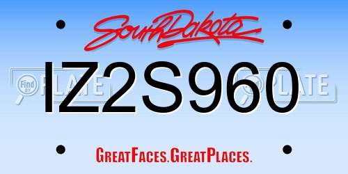 IZ2S960 South Dakota License Plate