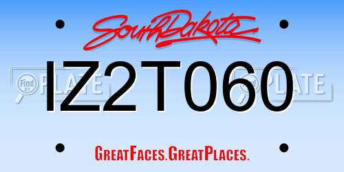 IZ2T060 South Dakota License Plate