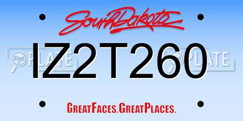 IZ2T260 South Dakota License Plate