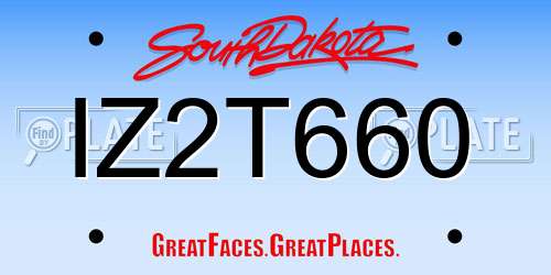 IZ2T660 South Dakota License Plate
