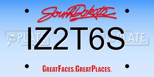IZ2T6S South Dakota License Plate