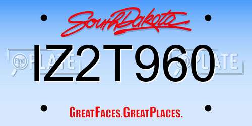 IZ2T960 South Dakota License Plate