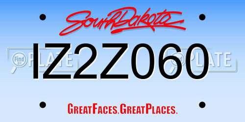 IZ2Z060 South Dakota License Plate