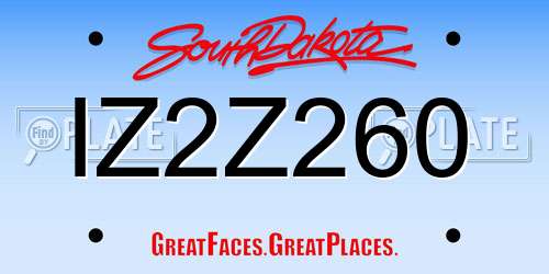 IZ2Z260 South Dakota License Plate