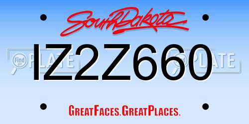 IZ2Z660 South Dakota License Plate