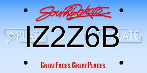 IZ2Z6B South Dakota License Plate