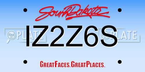 IZ2Z6S South Dakota License Plate