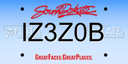 IZ3Z0B South Dakota License Plate
