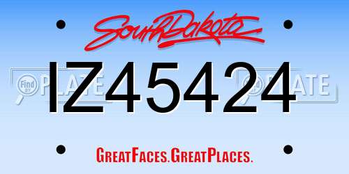 IZ45424 South Dakota License Plate