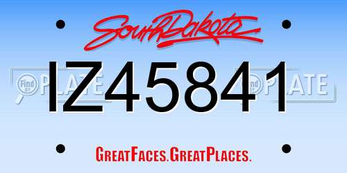 IZ45841 South Dakota License Plate
