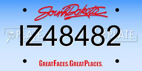 IZ48482 South Dakota License Plate