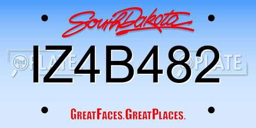 IZ4B482 South Dakota License Plate