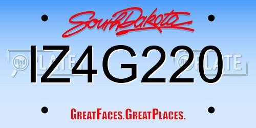 IZ4G220 South Dakota License Plate