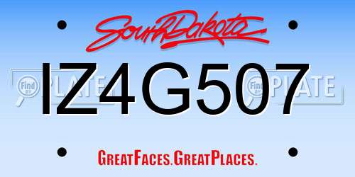 IZ4G507 South Dakota License Plate