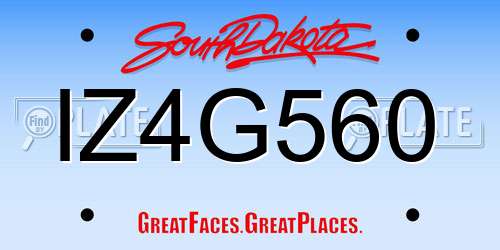 IZ4G560 South Dakota License Plate