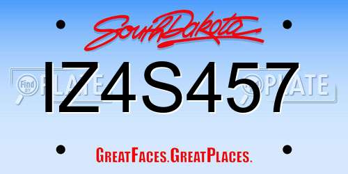 IZ4S457 South Dakota License Plate