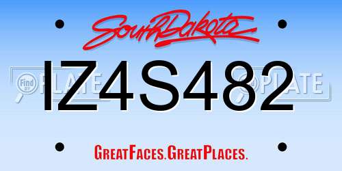 IZ4S482 South Dakota License Plate