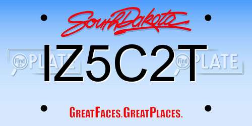 IZ5C2T South Dakota License Plate