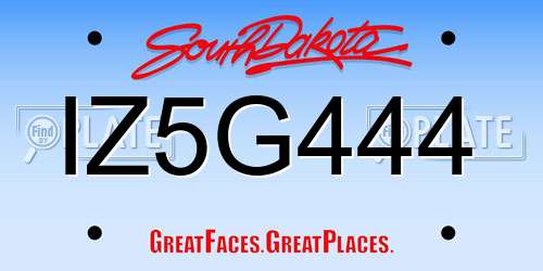 IZ5G444 South Dakota License Plate
