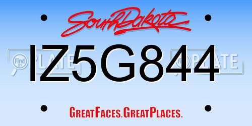 IZ5G844 South Dakota License Plate