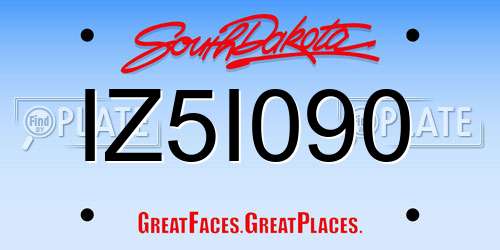 IZ5I090 South Dakota License Plate