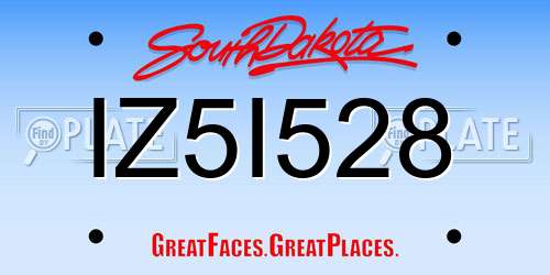 IZ5I528 South Dakota License Plate