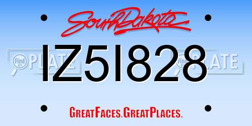 IZ5I828 South Dakota License Plate