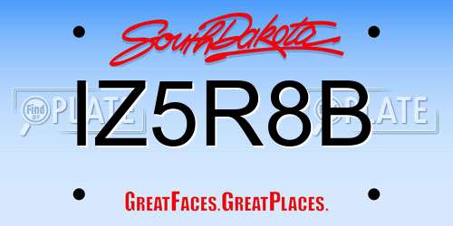 IZ5R8B South Dakota License Plate