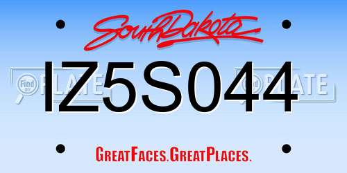 IZ5S044 South Dakota License Plate
