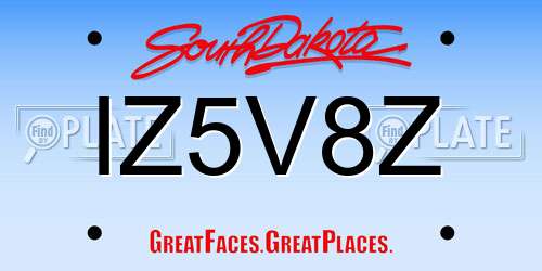 IZ5V8Z South Dakota License Plate