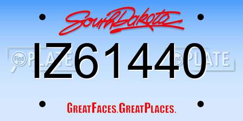 IZ61440 South Dakota License Plate