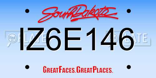 IZ6E146 South Dakota License Plate